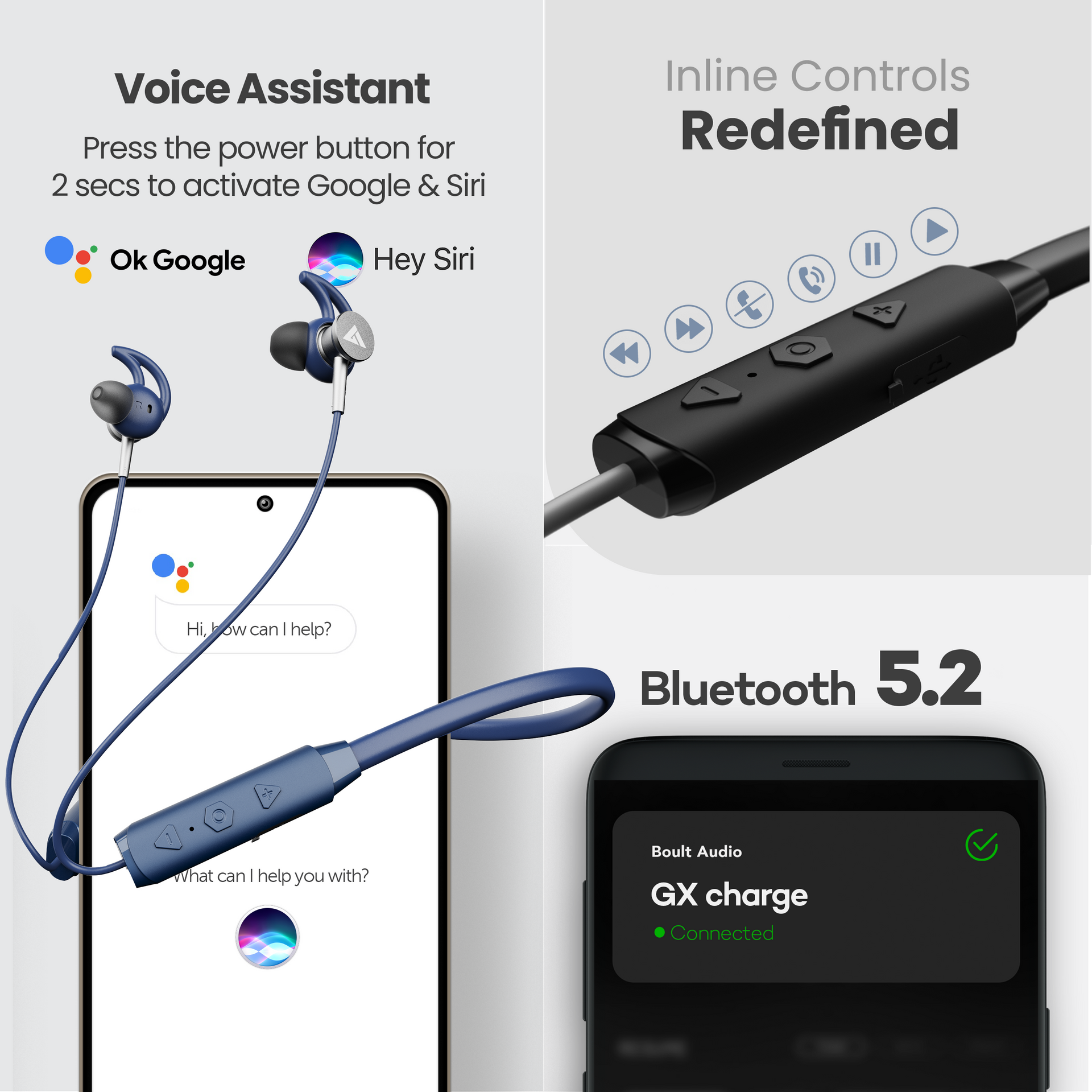 Boult Audio Gx Charge Wireless Bluetooth Neckband