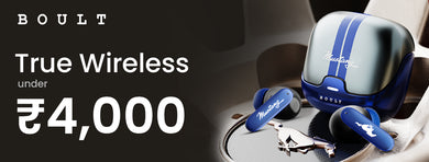 earbuds under 4000, featuring a sleek blue design with a premium charging case.