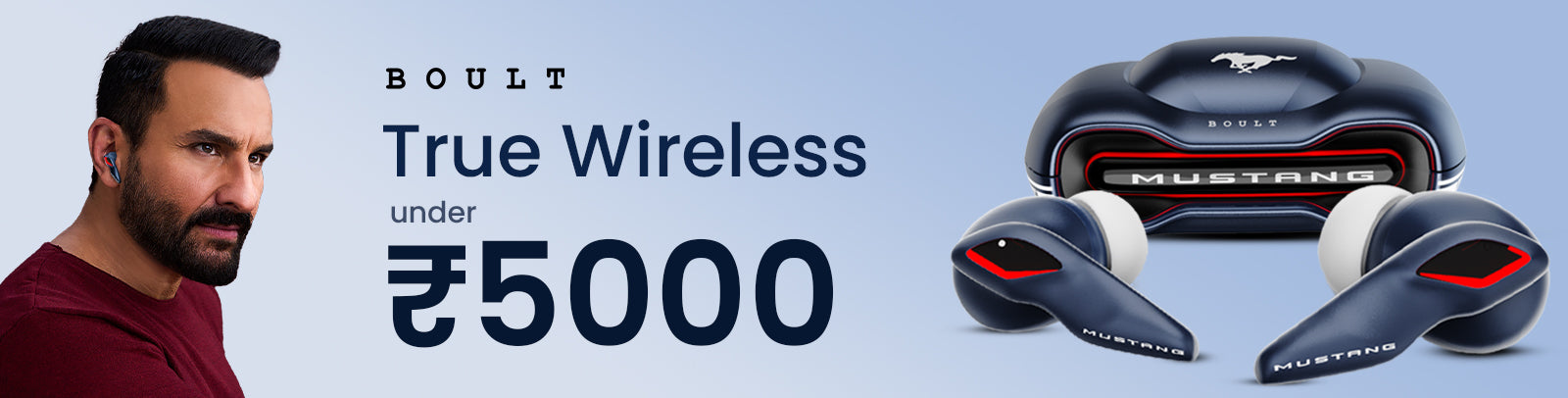 Collection page banner featuring true wireless priced earbuds under 5000